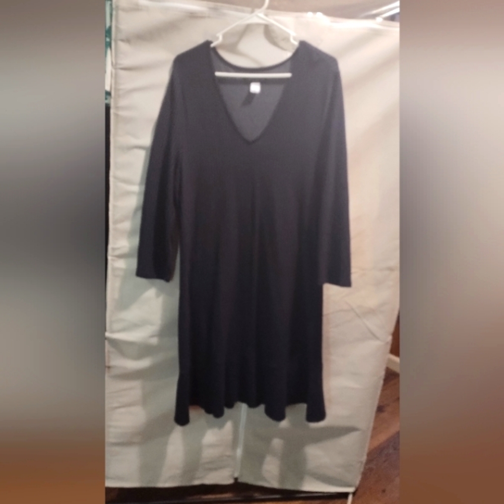 SIMPLY STYLED BY SEARS DRESS SIZE XL NAVY BLUE/BLACK PINSTRIPES